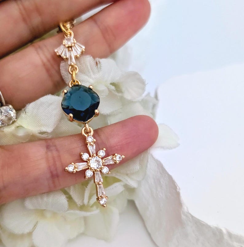 Something blue for bride gift Gold Cross Bridal Bouquet charm, Bride to be gifts Bridal shower gift daughter wedding ceremony keepsake image 17