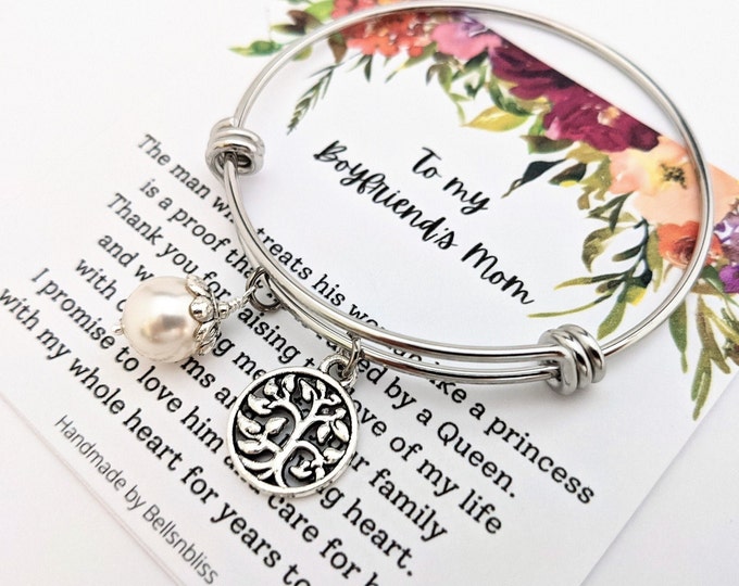 To My Boyfriends Mom Gift for Boyfriends Mom Tree of Life Bracelet
