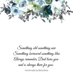Something blue for Bride Gift from Mom and dad Bridal Bouquet Charm Daughter Wedding gift from Parents Something New for Bridal Keepsake Dad