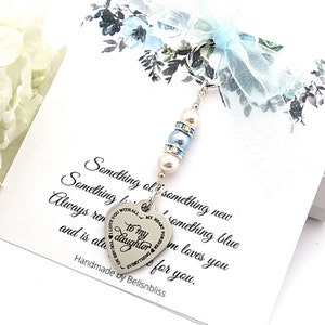 Something blue for Bride Gift from Mom and dad Bridal Bouquet Charm Daughter Wedding gift from Parents Something New for Bridal Keepsake