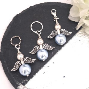 Something Blue Angel Charm, Something blue for Bride Memorial Charm for Wedding Remembrance Mom in Heaven Charm, Bride Gift for bride Gifts zdjęcie 4