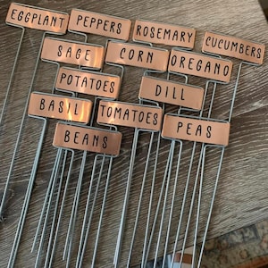 20, 40, 80 Packs of Copper Garden Markers + Labels + Oil Based Marker -- Plant Tag -- Herb Marker -- Planter Earth -- Garden Supplies --