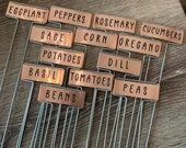 20, 40, 80 Pack of Copper Plant Markers + Free Paint Marker /  Plant Labels / Garden Markers / Plant Tags / Centerpiece Table Names / ZO
