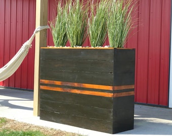 Red Cedar Two Tone Executive Planter / Tall Long Planter / One of a Kind / Unique Planter / Privacy Planter / Grass Bed / Herb Planter