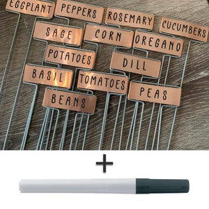 20, 40, 80 Pack of Copper Plant Markers Free Paint Marker / Plant Labels / Garden Markers / Terracotta Plant Tags / Centerpiece / ZO image 3