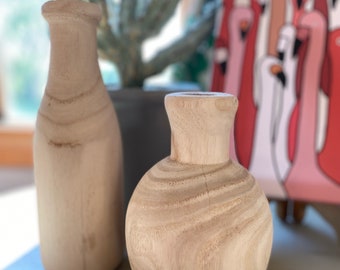 Wood Vase / Flower Vase / Flower Lovers / Hand Made Wood Vase / Planter Earth / Fern / Modern Décor / XO