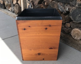 Clearance -- 17" Cedar Wood Planter with stain --- Sale  Item