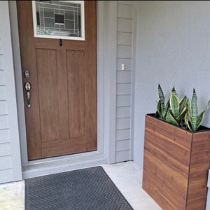 33" Tall 8.5 " Skinny --- Entry Way Cedar Wood Planter - Mocha --- Patio Planter / Entry Way Planter / Narrow Planter / Rustic Planter