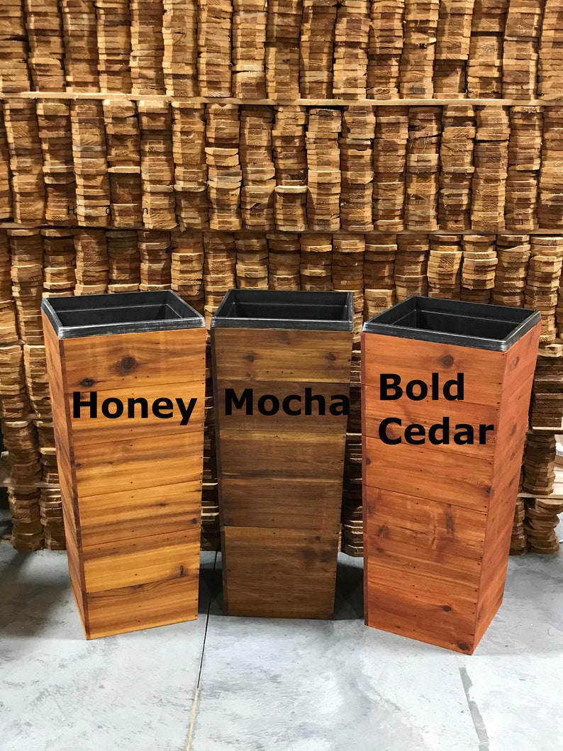 28 Tall Cedar Wood Rustic Planter Box / Rustic Planter / Etsy