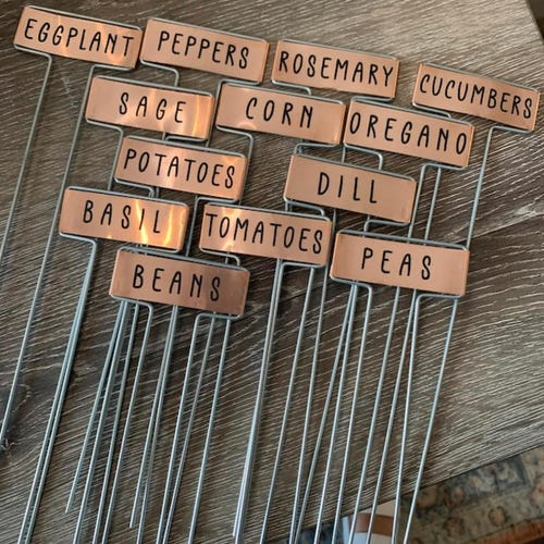 20, 40, 80 Packs of Copper Garden Markers / Custom Plant Stakes / Plant Labels
