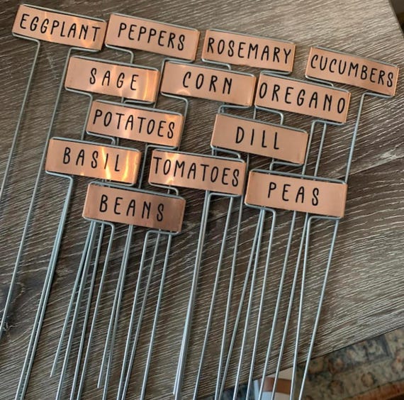 20, 40, 80 Packs of Copper Garden Markers / Custom Plant Stakes / Plant Labels