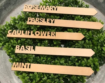 Natural Wood Garden Markers: Herb & Vegetable Plant Tags