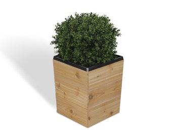 17" Natural Cedar Planter / No stain / DIY Planter /  / Cube Planter / Mid Century Planter / Minimalist Planter / Small Plant Pot  Cedar Pot