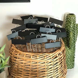 25 Pack Black Table Markers + White Paint Marker / Garden Marker / Wedding Table / Meeting / Wedding Center Piece / Black Tag / Name Pl / WO