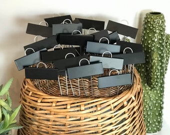 25 Pack Black Table Markers + White Paint Marker / Garden Marker / Wedding Table / Meeting / Wedding Center Piece / Black Tag / Name Pl / WO