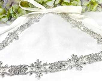 All the Way Around Wedding Belt, Rhinestone Bridal Belt, Crystal Wedding Sash, Wedding dress belt, wedding belt, Long Bridal Belt, weddings