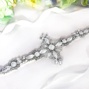 Beaded Bridal Belt, Rhinestone Wedding Belt, Wedding dress Belt, Wedding belt, Bridesmaid Belt, Opal Wedding Belt, Wedding Belts and Sashes