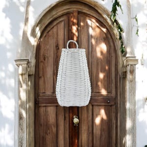 Willow Door Basket, Craft Basket For Floral Design, White Wash Door Basket, Farmhouse Basket, , Wall Basket for Flowers