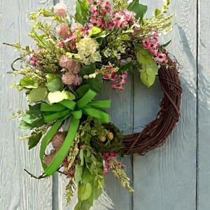 Pink Dogwood Spring Wreath / Bird's Nest Accent image 3