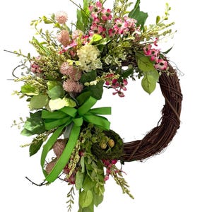 Pink Dogwood Spring Wreath / Bird's Nest Accent image 5