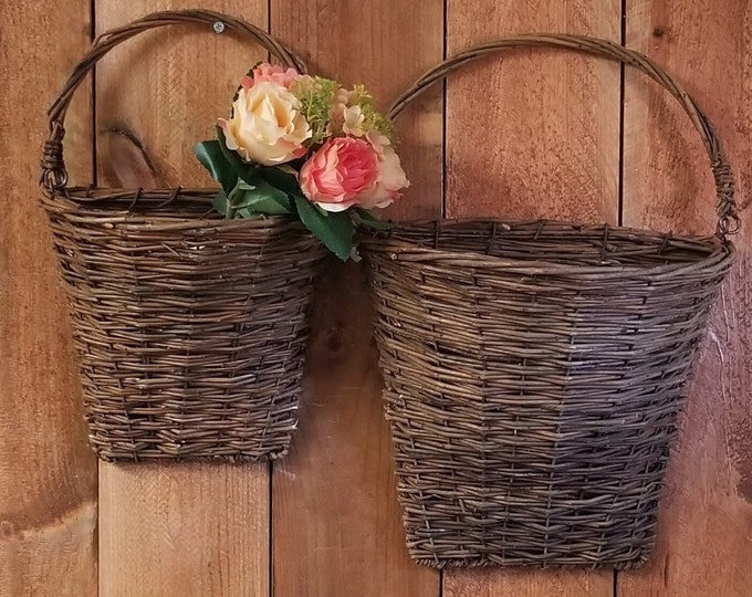 Willow Hanging Basket for Door or Wall /Willow Basket Craft Etsy