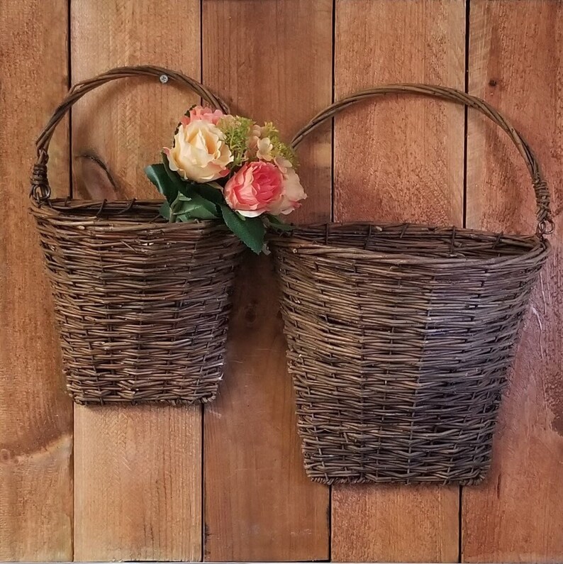 Willow Hanging Basket for Door or Wall /willow Basket Craft Etsy
