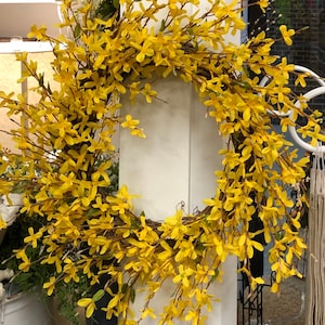 BEST SELLER / Forsythia Weath/ Spring Wreath/ Door Wreath/ Silk Flowers/ Free Shipping / Door Decor / Wall Decor / Silk Forsythia