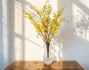 Silk Forsythia Bunch, Spring Floral Arrangement, 34"