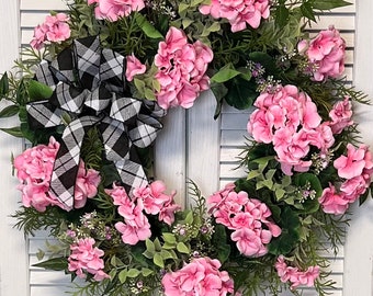 Pink or Red Spring Geranium Wreath/Summer Geranium Wreath for Front Door/Silk Red Geranium Wreaths/Door Wreaths/Wall Wreaths/Farmhouse