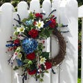 Patriotic Wreath for Front Door /Summer 4th of July Wreath for Door / Red white and Blue Wreath/ Spring and Summer Door Wreath