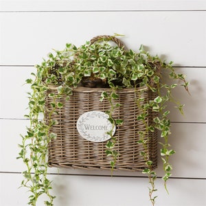 Door Basket/ Wall Basket / Floral Design / Silk Flowers/ Welcome Basket/ Farmhouse Decor/ Home Decor / DIY / Craft /