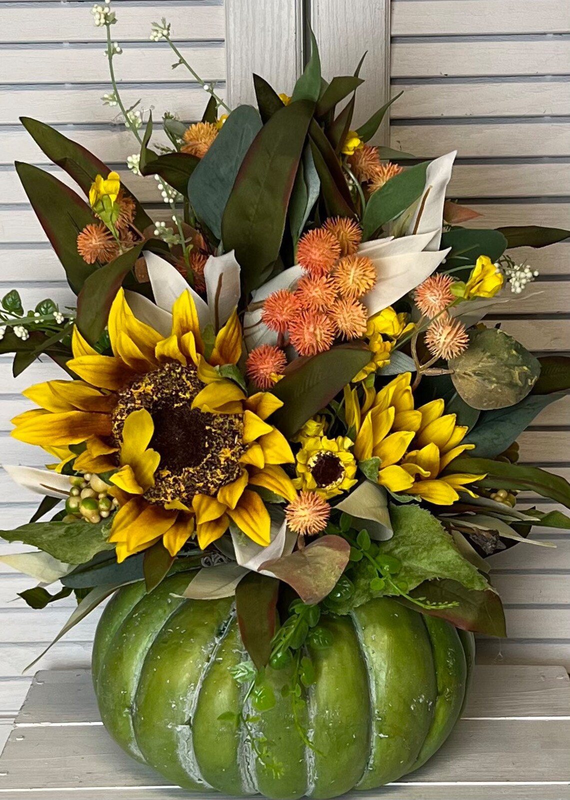 Fall Pumpkin Centerpiece/ Fall Table Centerpiece/ Autumn Green Etsy