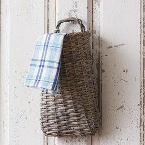2 Colors Door Basket / Wall Basket / Floral Design/ Silk Flowers/ Farmhouse Decor/ Crafting Basket / DIY Basket for Front Door