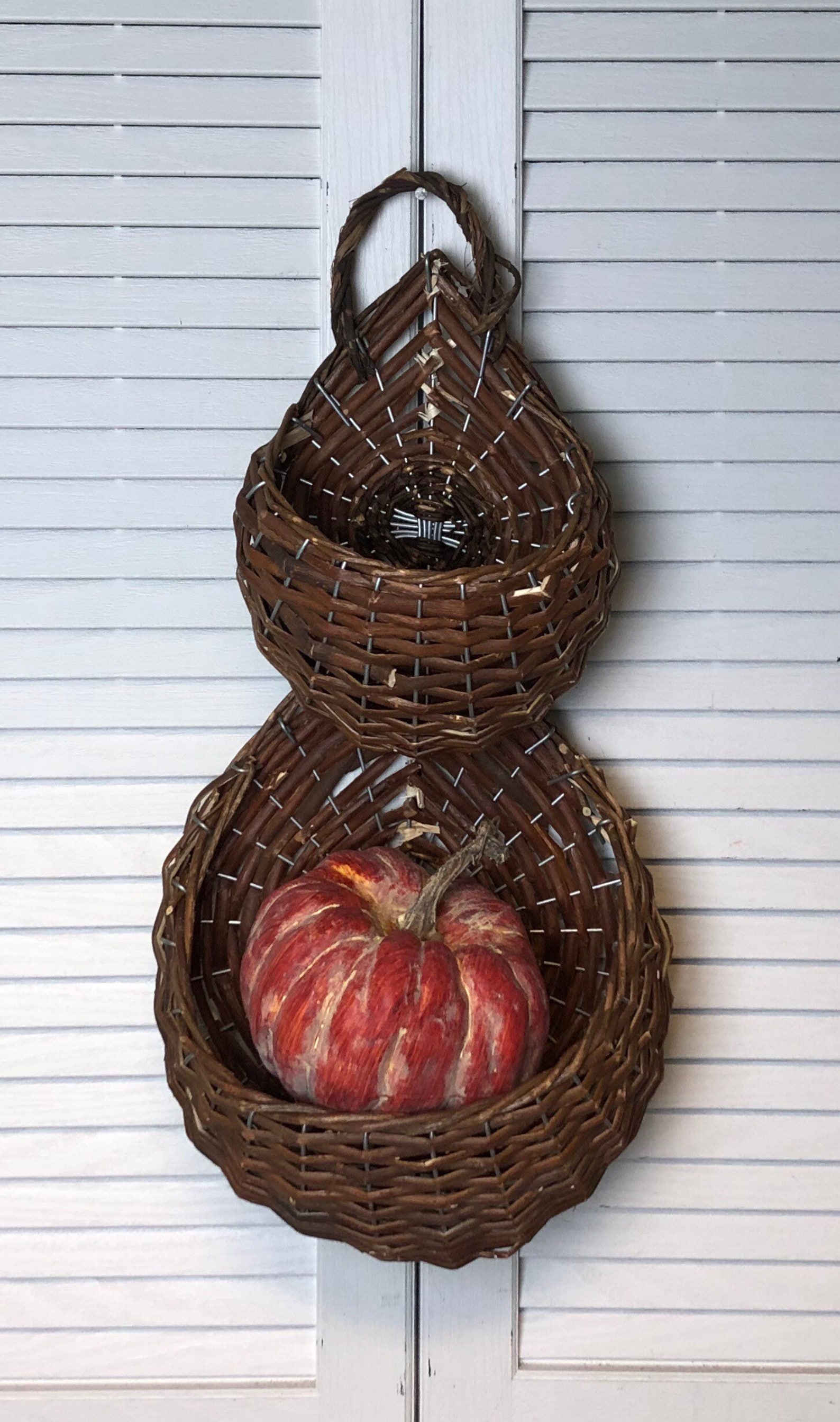 Willow Door Basket /woven Willow Wall Basket/door Basket/wall Etsy