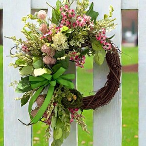 Pink Dogwood Spring Wreath / Bird's Nest Accent image 4