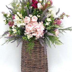 Spring Front Door Basket / Daisy  Door Basket / White Daisy Door Basket /Farmhouse Basket / Summer Floral Basket! /Spring Hydrangea
