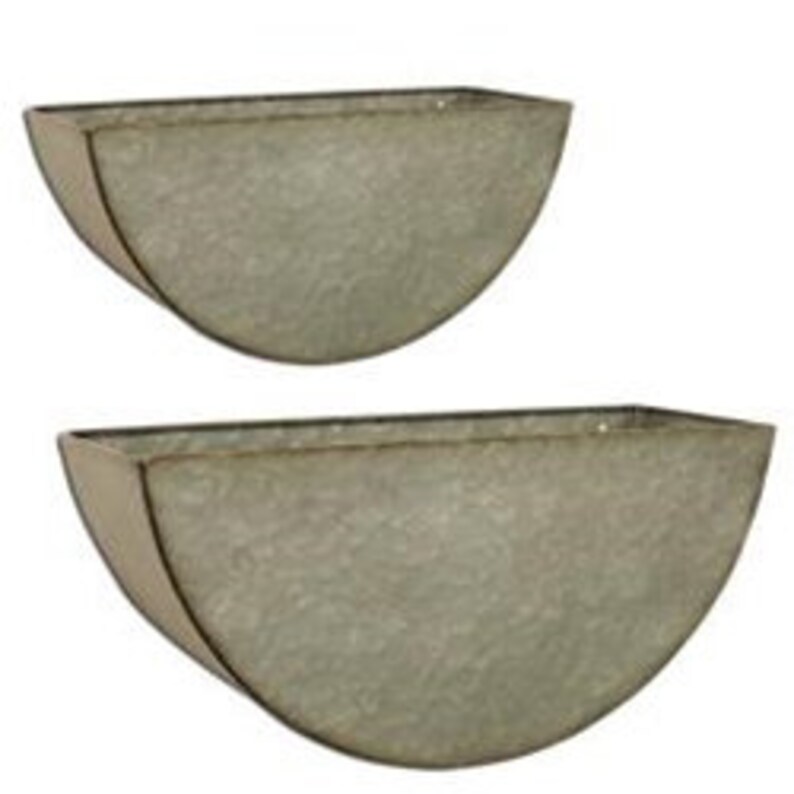 Galvanized Half Circle Wall Pockets Decor Tin