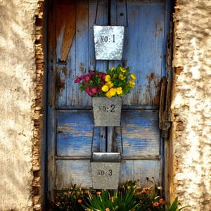 Galvinized Numbered Planter for Wall Or Door/ Door Containers / Wall Containers/ Home Decor Wall /Door Pockets/ Farmhouse Decor