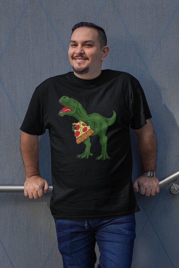 T Rex Shirt Dinosaur Eating Pizza Funny 