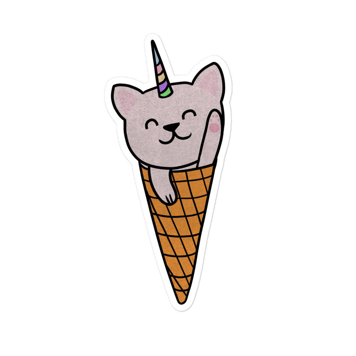 Cute Cat Unicorn Sticker Icecream Lover Sticker Kawaii Etsy