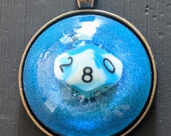 Mini Dice Pendant - Blue D10