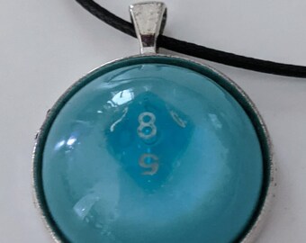 Mini Dice Pendant - Blue Ice D8