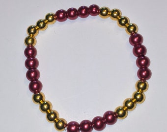 Wizardry School House Beaded Bracelet - Red & Gold
