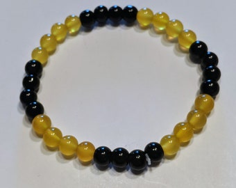 Wizardry School House beaded bracelet - Yellow & Black