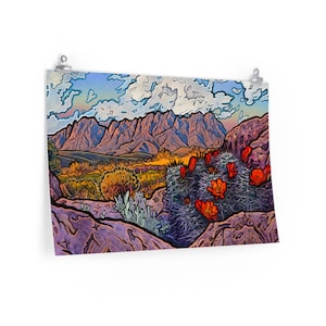 ART PRINT Organ Mtns Nuevo México en Las Cruces Premium Matte Horizontal Art Print