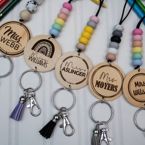 Teacher&#39;s Lanyard, Monogram Lanyard, Gifts for Her, Badge Holder, Teacher Gifts