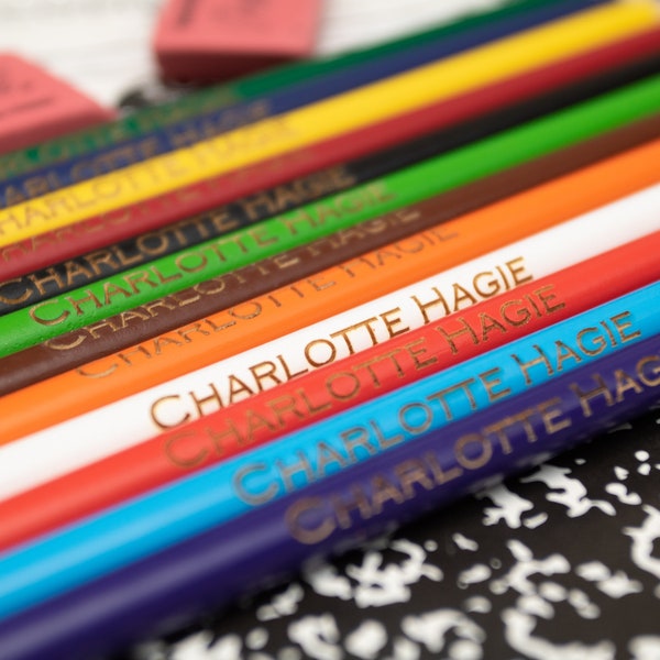 Personalized Color Pencils, Personalized School Supply, Personalized Pencils, Back to School, Class Gifts, Teacher Gifts, Classmates