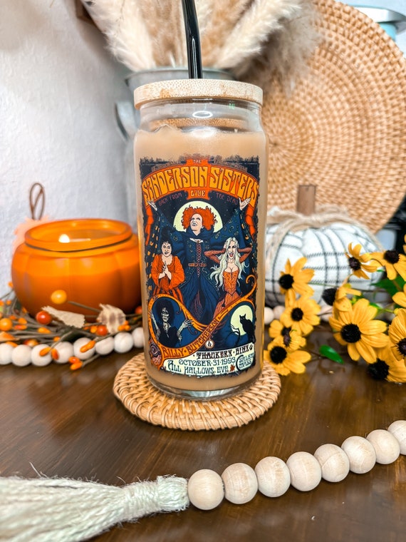 Witch Sisters Halloween Tour Cup, Vintage Hocus Pocus Cup, Retro Hocus Pocus, spooky season glass cups, fall glass cups, Halloween gifts