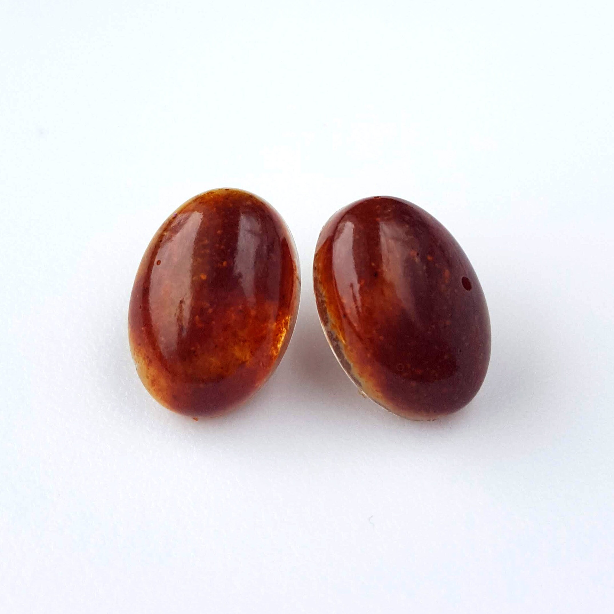 Oval Earrings, FREE SHIPPING, Cayenne & Mustard Seed Earrings, Statement Earrings, Unique Earrings, Resin Earrings