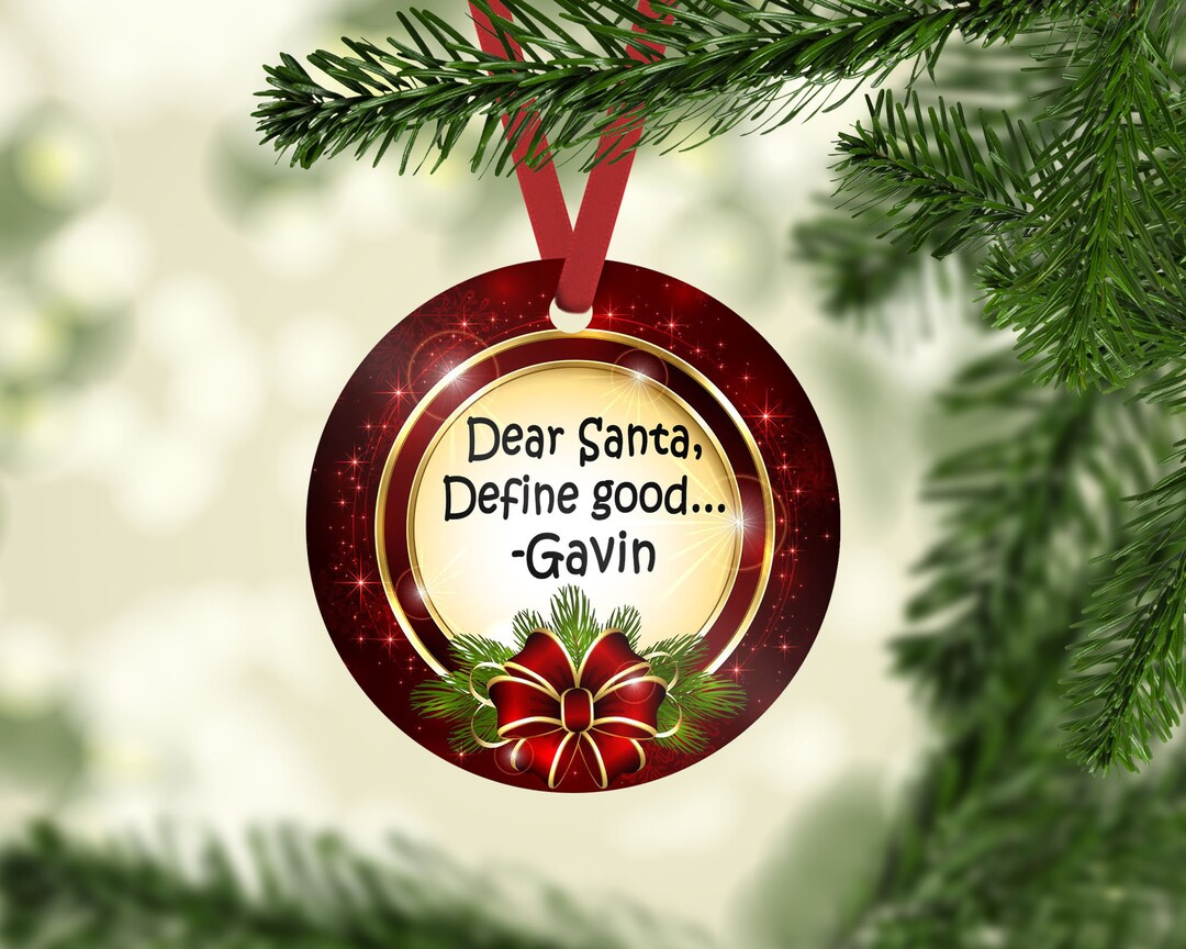 Dear Santa Personalized Christmas Ornament Define Good Etsy